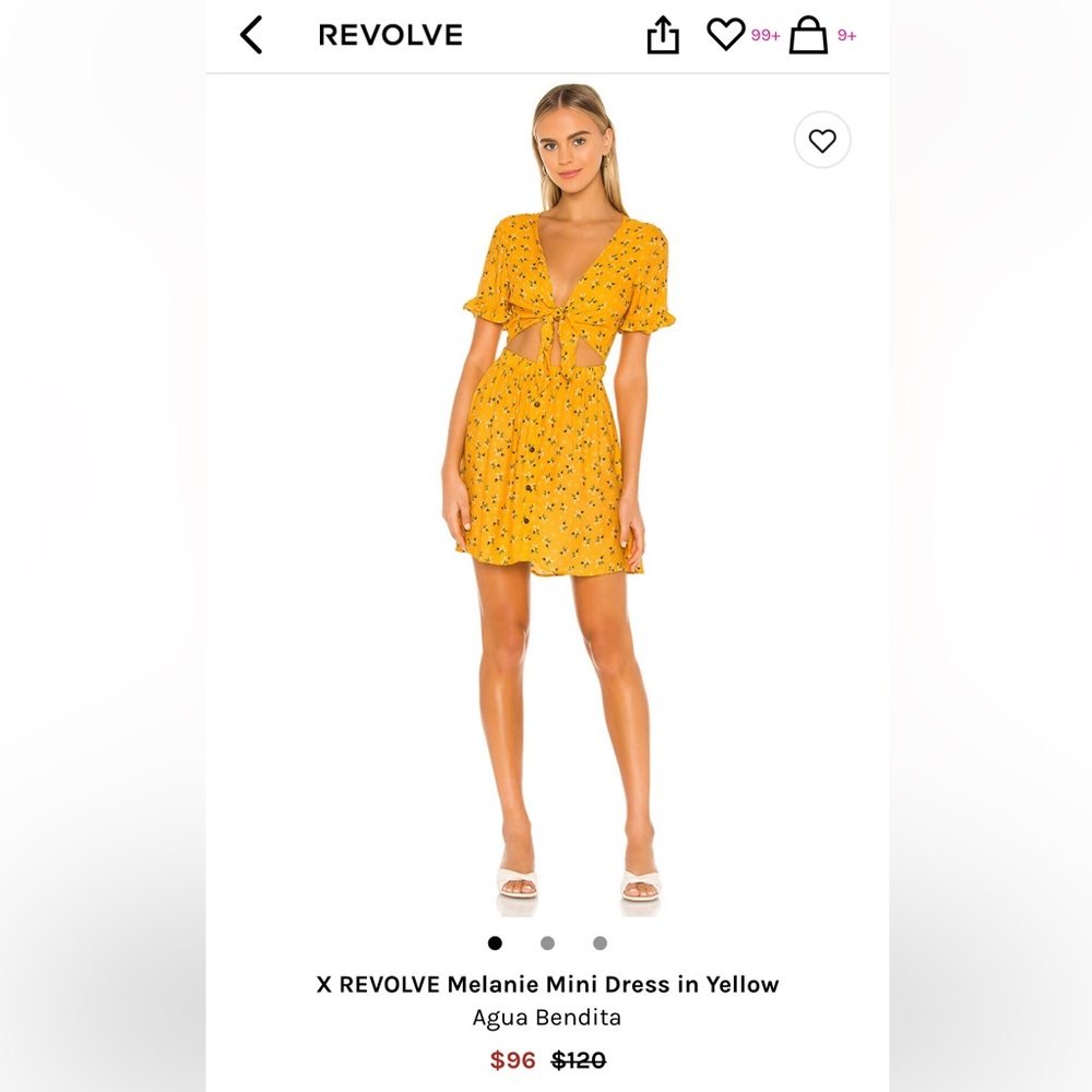 X Revolve Melanie Mini Dress in Yellow by Agua Bendita
